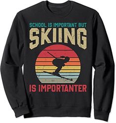 School Is Important But Skiing Is Importanter Funny Sweatshirt - #k #vintage #bhfyp #love #jacket #like #gymwear #bundleonline #hoodiestyle #erkekgiyim #istanbul #s #tshirtdesign #shorts #streetstyle #leggings #onlineshopping #giyim #tesett #elbise #knitwear #fitness #instagood #nike #shirts #e #sweatshirtseason #menswear #sweatshirtbundle #hoodieseason Cute Bowling Outfit Winter, Field Hockey Shirts, Cross Country Shirts, Cheerleading Tshirts, Ski Design, Cheer Shirts