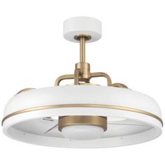 a white and gold ceiling light fixture