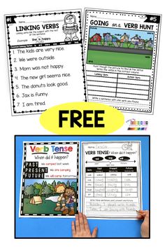 the verb tense worksheet is shown with text and pictures to help students learn how to