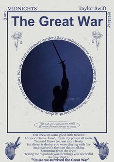 The Great War- Taylor swift- midnights- midnights 3am- poster- room poster- music poster Song Posters Taylor Swift, Midnights Taylor Swift Poster, Taylor Swift Lyrics Midnights, Taylor Swift Poster Aesthetic, Uni Posters, Taylor Swift Haunted, Taylor Swift Jokes