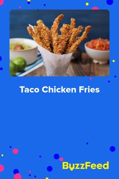 taco chicken fries on a blue background