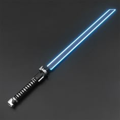 a blue light saber on a black background