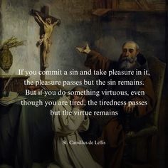 a painting with an image of jesus on the cross and a quote from st cecilia ecellas