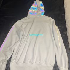 It’s Reflective Worn A Couple Times Fits Like A Medium-Large Comes With Bag And Tags White Bape Hoodie Outfit, Casual Long Sleeve Outerwear With Reflective Logo, Grey Bape Hoodie, Casual Iridescent Long Sleeve Outerwear, Green Bape Hoodie, Bape Full Zip Hoodie, Ape Bape Hoodie, Bape Jacket, A Bathing Ape