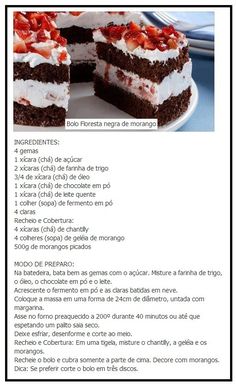 a recipe for a cake with strawberries on top