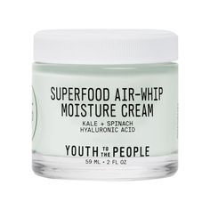 A lightweight gel moisturizer that visibly plumps, hydrates up to 48H, and strengthens skin's moisture barrier in one hour for a dewy glow.Skin Type: Normal, Combination, and OilySkincare Concerns: Fine Lines and Wrinkles, Dryness, and Loss of Firmness and ElasticityHighlighted Ingredients:- Kale: Rich in phytonutrients and vitamins C and E to leave skin visibly glowing.- 3 Weights of Hyaluronic Acid: Natural hydrators known for their incredible moisture-retaining properties. Creamed Kale, Youth To The People, Kale And Spinach, Glow Skin, Gel Moisturizer, Skin Care Moisturizer, Body Products, Face Moisturizer, Body Butter