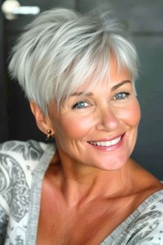 Short White Hairstyle Women, Fun Gray Hair, Pixie Styles For Older Women, Short Pixie Haircuts For Fine Hair Over 50, Shag Haircut For Older Women, Short Bob Hairstyles For Fine Hair 2024, Shaggy Pixie Cuts Older Women, Short Hair Styles For Older Women, Short Hair For Older Women