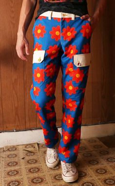 Cool Mens Pants, Niko Sasaki, Smiley Logo, Space Pants, Cargo Work Pants, Rainbow Face, Denim Flare Jeans, Funky Outfits, Cargo Pant