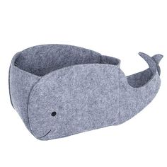 a gray whale shaped storage bag