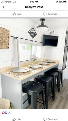 Rv Restroom Remodel, Cheap Camper Remodel Ideas, Camper Table, Motorhome Remodel, Camper Redo, Tiny House Camper