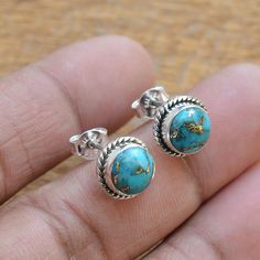 This Stud Earrings item by SilverJewelryStore1 has 847 favorites from Etsy shoppers. Ships from India. Listed on Jul 9, 2024 Turquoise Round Sterling Silver Earrings, Turquoise Round Pierced Jewelry, Round Turquoise Earrings For Gift, Handmade Turquoise Earrings For Anniversary, Real Turquoise Jewelry, Colorful Rings, Turquoise Jewelry Earrings, Indian Arts, Turquoise Stud Earrings