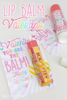 Lip Balm Valentine's Day Printable Tag You Are the Balm | Etsy Work Appreciation, Valentine Favors, Class Valentines, Printable Gift Tags, Pink Confetti, Valentine Tags, Valentines School, My Funny Valentine