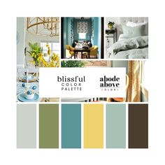 a collage of different colors and furniture