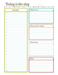 the printable daily planner for kids