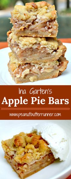 apple pie bars stacked on top of each other