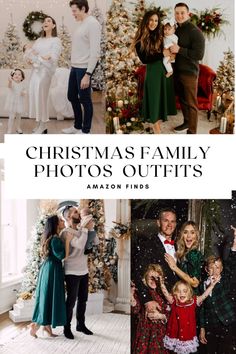 christmas family photos with the words, christmas family photos outfits