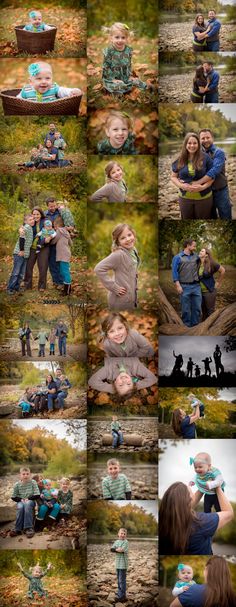 a collage of photos with two children and one adult