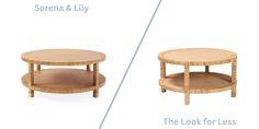 an image of two wooden tables with different levels