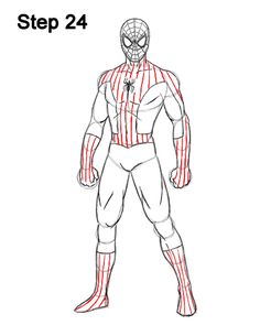 how to draw spiderman step by step