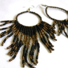 **3/$29! Bundle Any 3 Jewelry Items In My Boutique, And I Will Make You An Offer Of $29! Bundle More For An Even Greater Discount!** Beautiful & Bold Boho Beaded Fringe Earrings! - Black & Copper - Dangle A Little Over 4.5 Inches From Bottom Of Earwires; Approximately 2 Inches Wide Adjustable Black Hoop Earrings With Colorful Beads, Black Dangle Hoop Earrings For Festivals, Brown Dangle Jewelry With Black Beads, Bohemian Black Hoop Earrings With Dangling Beads, Black Hoop Earrings With Colorful Beads For Gift, Black Hoop Earrings With Colorful Beads As Gift, Black Beaded Hoop Earrings For Party, Black Earrings With Colorful Beads, Black Round Earrings With Colorful Beads