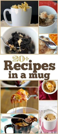 the cover of 20 recipes in a mug