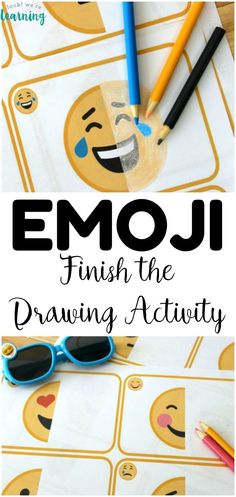 emoji activity for kids to learn how to draw and paint emoji