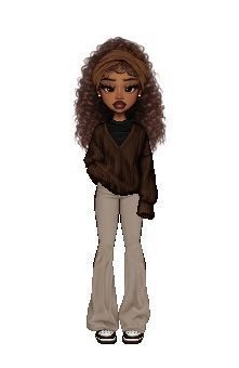 an animated image of a woman with curly hair