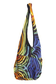 "Our Sunshine Joy zippered top hobo bags are perfect for the person on the go. Great for trips to the beach, camping, festival-going, picnics, and more * These high quality totes feature a nice sturdy YKK zipper and two secret pockets on the inside of the bag. * Hobo bag measures approximately 16\"W x 16\"H with a fixed 20\" strap drop. PLEASE NOTE: Our bags are handmade so exact measurements vary from bag to bag. * 100% cotton * Made in India. * Modern Artists, Old School Production. Sunshine J Summer Tote Bags For Outdoor Activities, Summer Outdoor Tote Bag, Large Capacity Bags For Summer Outdoor Activities, Large Capacity Shoulder Bag For Summer Outdoor Activities, Trendy Multicolor Hobo Bag For Vacation, Casual Multicolor Hobo Tote Bag, Casual Summer Hobo Bag With Zipper, Casual Summer Hobo Bag With Zipper Closure, Black Bags For Outdoor Summer Activities