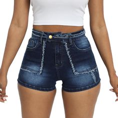 PRICES MAY VARY. Fabric:85%Cotton+10%Polyester+5%Elastane,soft and stretchy denim shorts Design:Zipper Fly, High waist,folded hemline, ripped,5 pockets ,Fold Hem , moderate fit ,Casual summer stretchy short jeans denim pants ,Womens shorts for summer,spring ,fall. Perfect :They can be worn with a variety of tops, from casual tees to dressy shirts, and are suitable for every occasion, from casual outings to more sophisticated suits Casual ripped shorts for women; Suitable for casual, daily life, Shorts Design, Suits Casual, Shorts For Summer, Dressy Shirts, Casual Tees, Ripped Denim Shorts, Ripped Shorts, Summer Jeans, Hem Jeans