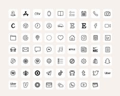 the icons are all black and white, but they appear to be in different colors