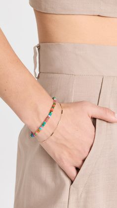 JIA JIA Rainbow Smooth Large Opal Bracelet | Shopbop Multicolor Beaded Opal Jewelry, Elegant Single Strand Multicolor Beaded Bracelets, Elegant Multicolor Single Strand Bracelet, Elegant Multicolor Bracelets With Tiny Beads, Zoe Chicco, Rainbow Opal, Opal Beads, Opal Bracelet, Bar Bracelets