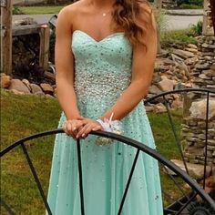 Only Worn Once, Size 6 Mint Prom Dress. It’s In Perfect Condition! I’m 5’6” And Was Wearing About 1 1/2-2 Inch Heels With Plenty Of Length At The Bottom Still. I Usually Wear Between A Size 6-8, And With The Corset Lace Up Back It Leaves Enough Room To Fit Either Someone Closer To A Size 8, Or You Can Lace It Up Tighter To Fit More Like A Size 4. As Far As I Can Tell All The Beading Is Still Intact, With No Stains Or Sign Of Wear. I’m Open To Offers And Questions! Mint Prom Dresses, Mint Prom Dress, Mori Lee, Corset Lace, 2 Inch Heels, I Can Tell, Homecoming Dress, Homecoming Dresses, Prom Dress