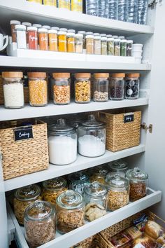 a pantry filled with lots of different types of food