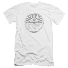 Sun Records Crusty Logo Men's Premium Ultra-Soft 30/1 100% Cotton Slim Fit T-Shirt - Eco-Friendly - Made In The USA Sun Records, Slim Fit Shorts, Slim Fit Men, Perfect Shirt, Shirt White, Fashion Games, Return Policy, Mens T, Size Chart