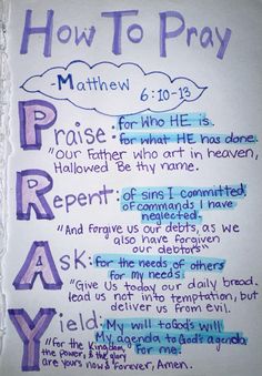 a piece of paper with writing on it that says how to pray