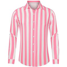 These vertical regular striped shirts are never out of style to meet your needs on different occasions. Classic colors for you to choose from, black and white is an essential choice, and pink can be an option. This striped shirt brings a comfortable feeling. Great gifts for your friends, brothers, father, or boyfriend. You can simply pair it with your denim jeans or pants for a casual and comfortable look. Casual Striped Shirt, Pink Striped Shirt, Striped Shirts, Sleeve Packaging, Casual Stripes, Striped Long Sleeve, Men's Casual, Button Down Shirts, Formal Wear