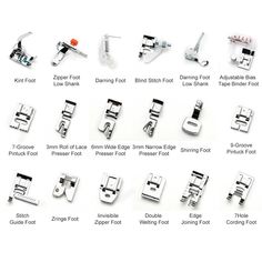 various types of sewing machine foot and guide for beginner to learn how to use them