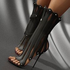 Wonder Woman Shoes, Mode Editorials, High Heel Dress, Stiletto Boots, Peep Toe Sandals, Stiletto Sandals, High Heels Stilettos, Sandal Fashion, Heeled Ankle Boots