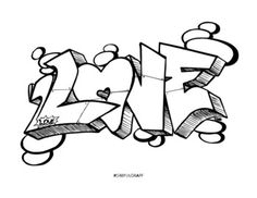 the word love is written in graffiti style