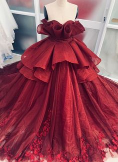 Unique Red Vintage Wedding Dress Made to Measure Wedding | Etsy Prom Dress Princess, Red Ball Gowns, Vintage Prom Dress, Red Wedding Dress, Princess Bridal Gown, Princess Bridal, Vintage Prom, Princess Ball Gowns, Prom Dresses Vintage