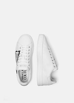 These low top, lace-up sneakers from the Court 88 line are characterized by tactile logo lettering on sole and a lateral logo in a graffiti style. Graffiti Sneakers, Appointment Book, Graffiti Styles, Versace Jeans Couture, Versace Jeans, The Court, Lace Tops, Men's Collection, Sneakers For Sale