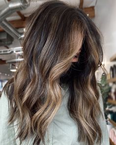 Brown Hair Biolage Highlights, Mild Balayage Brunette, Sandy Balayage On Dark Hair, Dimensional Partial Balayage, Second Session Highlights, Balayage Partial Highlights, Partial Balayage Brunettes Money Piece, Subtle Bronze Balayage, Long Hair Partial Highlights