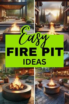 fire pit with the words easy fire pit ideas