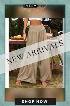 Khaki High Waist Cotton Loose Casual Pants Bottoms Pants, Casual Pants, High Waist, High Waisted, Pants, Trousers