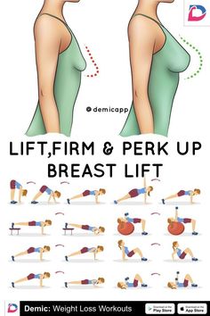 the poster shows how to do an exercise with dumbs and push ups for women