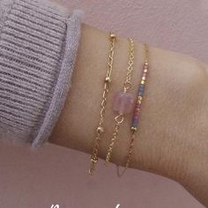 Raw Rose Quartz, Rose Quartz Bracelet, Dainty Bracelets, Rose Quartz Crystal, Quartz Bracelet, Crystal Bracelet, Bracelet Gold, Silver Roses, Simply Beautiful