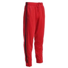 Gioberti Mens Athletic Track Pants With Ribbed Zipper Cuffs, Red, X Large Size: XL.  Gender: male.  Age Group: adult. Mens Running Pants, Mens Workout Pants, Running Pants, Ankle Cuffs, Red Outfit, Man Running, Athletic Pants, Workout Pants, Mens Fitness