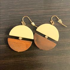 Wood Earrings Chic Brown Earrings For Summer, Chic Brown Summer Earrings, Trendy Adjustable Beige Earrings, Vintage Brown Earrings For Everyday, Chic Brown Drop Earrings, Chic Brown Round Jewelry, Chic Brown Earrings For Everyday Wear, Chic Brown Everyday Earrings, Chic Everyday Brown Earrings