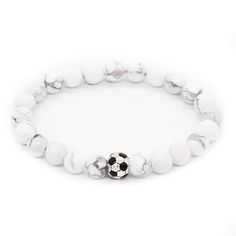 Football Natural Stone Charm Bracelets for Men - Blue Force Sports Football Friendship, Soccer Sayings, Soccer Bracelets, Soccer Bracelet, Soccer Necklace, Soccer Jewelry, Sports Quote, Soccer Accessories, Soccer Hoodies