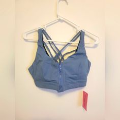 Nwt- Womans Zip Front Padded Sports Bra With Criss Cross Back. Size- 8 [Medium] Fabric Type - 75% Nylon, 25% Elastane Closure Type- Zipper Underwire Type- Wire Free Green Pajama Pants, Womens Christmas Pajamas, Knit Lounge Set, Front Zip Sports Bra, Lululemon Bras, Lounge Bra, Gray Sports Bra, Red Bra, Nude Bra